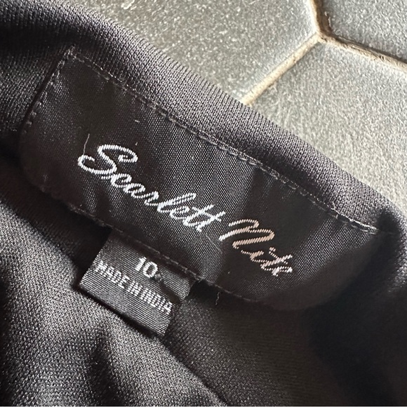 VTG Y2K 2000s Black Ruffle Ruched Bust Rhinestone Metal Hoop Dress - Picture 6 of 9